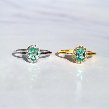 Natural Emerald Ring In Silver And Gold Vermeil Plated, 5 of 12