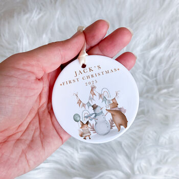 Personalised Baby’s First Christmas Ceramic Ornament, 4 of 7