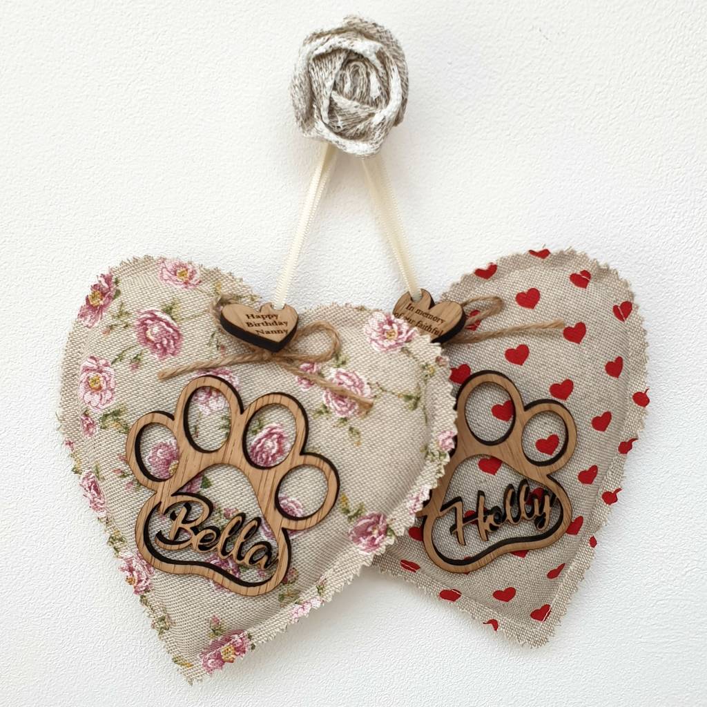 Personalised Cat Paw Print Heart, 1 of 10