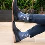 Men's Bamboo Socks Blue Thieving Seagulls, thumbnail 1 of 6