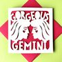 Gemini Zodiac Birthday Card, thumbnail 2 of 4