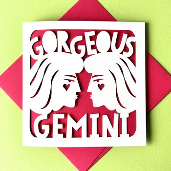Gemini Zodiac Birthday Card, 2 of 4