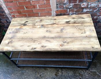 Industrial Reclaimed Two Shelf Coffee Table Tv Unit 073, 6 of 6