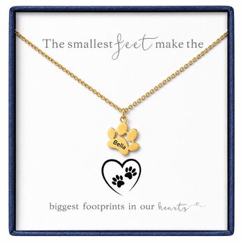 Dog Paw Print Designed Necklace Personalise Engraved Name, 2 of 9