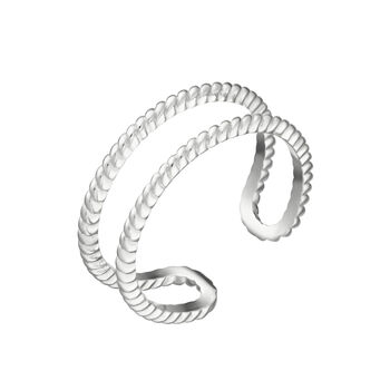 Double Band Twist Open Ring, 2 of 7