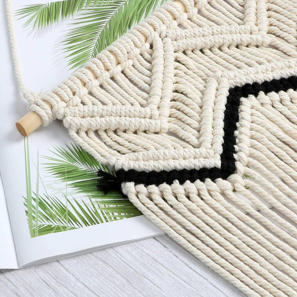 Macrame Wall Hanging Wave Pattern Tapestry Wall Art By Momentum