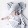 Hooded Baby Towel Petite Elephant, thumbnail 1 of 5