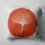 Orange Pillow Cover With Linear Flower Illustration, thumbnail 5 of 7