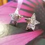 Cool Silver Star Stud Earrings, thumbnail 3 of 6