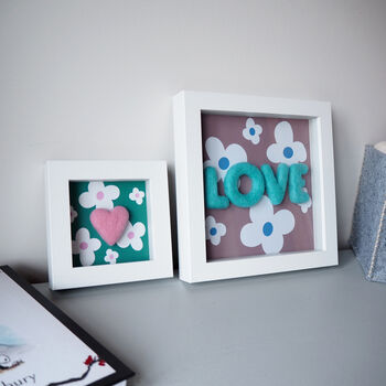 Mini Box Frame Heart And Daisy Print, 2 of 10