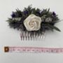 Dried Flower White And Purple Hair Comb, thumbnail 2 of 5