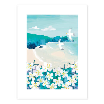 Blackthorn Blossom Porthcurno Print By Gill Wild, 3 of 8
