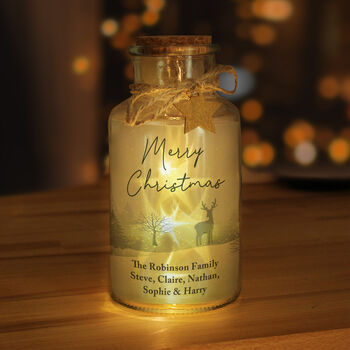 Personalised Merry Christmas LED Glass Jar, 2 of 6