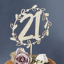 Personalised Floral Number Birthday Wooden Cake Topper, thumbnail 2 of 4