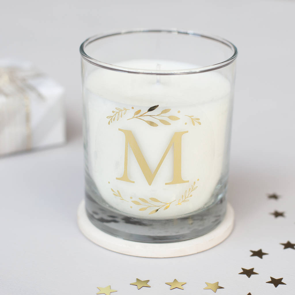Monogram Personalised Candle By Little Cherub Design