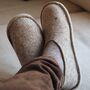 Personalised Handmade Felt And Leather Slippers, thumbnail 1 of 11
