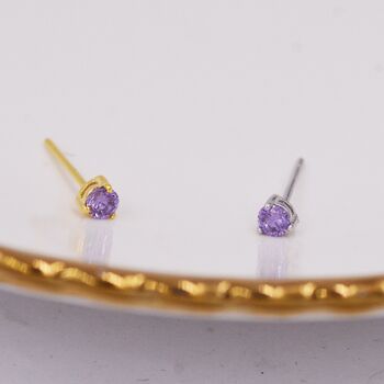 Amethyst Purple Crystal Stud Earrings, 4 of 11