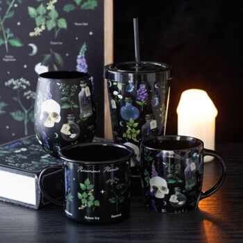 Gothic Skull Print Tumbler With Straw – Spooky Drinkware, 3 of 3