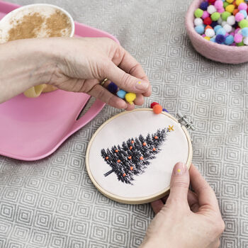 Christmas Tree Embroidery Hoop Kit, 8 of 9