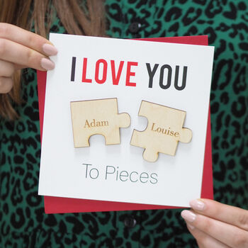 Personalised 'I Love You To Pieces' Magnets Card, 3 of 6
