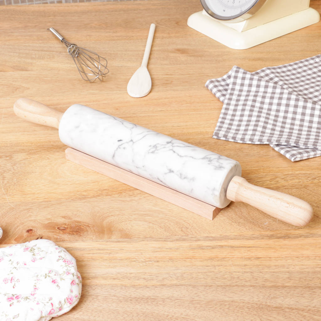 White Marble Bakers Rolling Pin By Dibor