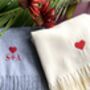 Embroidery Heart Initials Scarf With A Gift Box, thumbnail 2 of 7