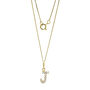 9ct Yellow Solid Gold Cubic Zirconia Initial Necklace, thumbnail 5 of 9