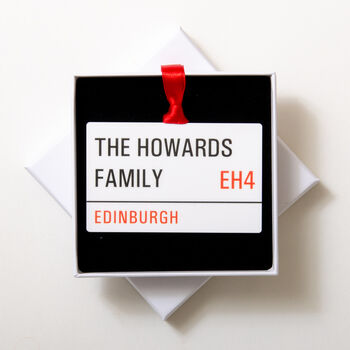 Personalised Street Sign Christmas Bauble Decoration, 7 of 11