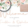 Wedding Welcome Board Peach Pink Floral, thumbnail 3 of 7