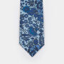 Mens Tonal Blues Bold Floral Print Slim Style Tie, thumbnail 10 of 12