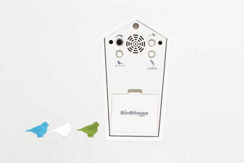 Mini White Kookoo Birdhouse Clock, 2 of 4