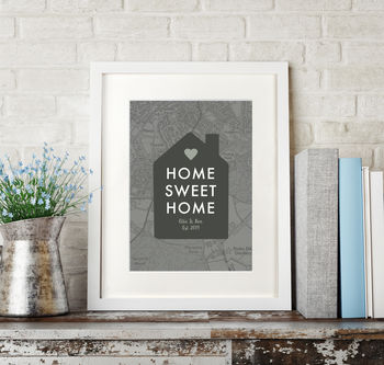 Home Sweet Home Personalised Map Print, 9 of 12