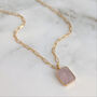 The Rectangle Rose Quartz Necklace, thumbnail 1 of 9