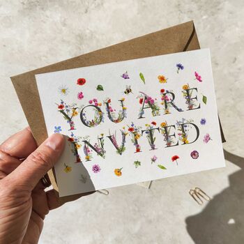 Wildflower Letters Ready To Write Party Invitations, 3 of 9