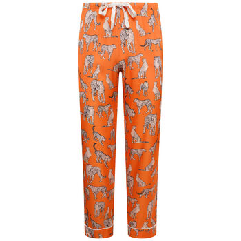Women's Orange Cheetah Print Pyjamas, 7 of 8