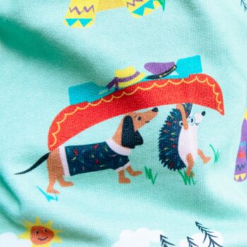 Organic Kids Joggers With Canoeing Dogs And Hedgehogs, 6 of 6