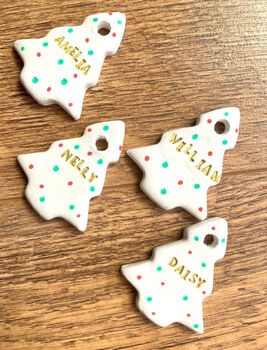 Personalised Clay Mini Tree Decoration, 2 of 2