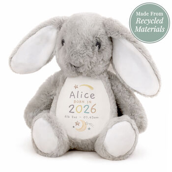Baby's First Birthday Gifts Personalised Bunny Soft Toy, 4 of 4