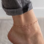 Rose Gold Plated Sterling Silver Anklet, thumbnail 1 of 2
