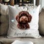 Personalised Chocolate Cockapoo Hearts Cushion Cover Gift, thumbnail 1 of 2