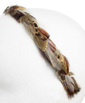 Gold Textured Feather Hair Band Two Widths, 3 of 8