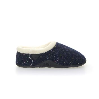 Luna Navy Flecked Women's Slippers Indoor/Garden Shoes, 3 of 9