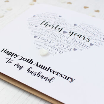 Personalised 30th Pearl Wedding Anniversary Card, 7 of 8