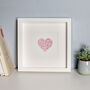Handprinted Letterpress Love Heart Art Print, thumbnail 1 of 5