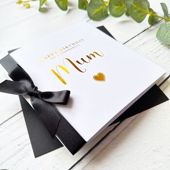Personalised Black Foil Birthday Card Any Name, 3 of 11