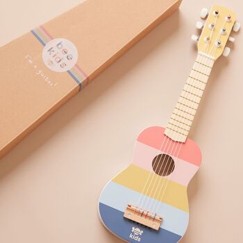 Rainbow Wooden Guitar Children’s Toy, 2 of 3