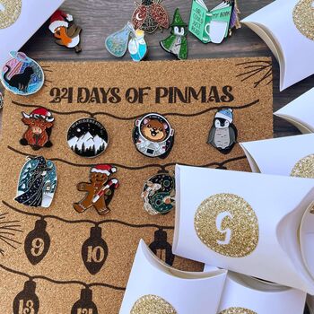 12/24 Days Custom Enamel Pin Advent Calendar And Pinboard, 7 of 7