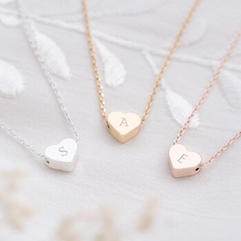Mini Heart Initial Personalised Necklace, 2 of 11