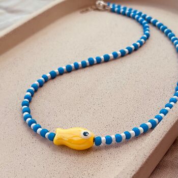 Ceramic Fish Seed Bead Necklace, 3 of 10
