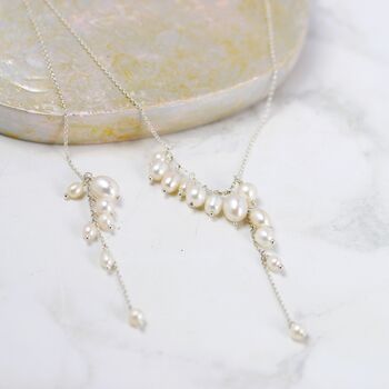 Delicate Black Or White Pearl Waterfall Necklace, 8 of 11